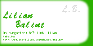 lilian balint business card